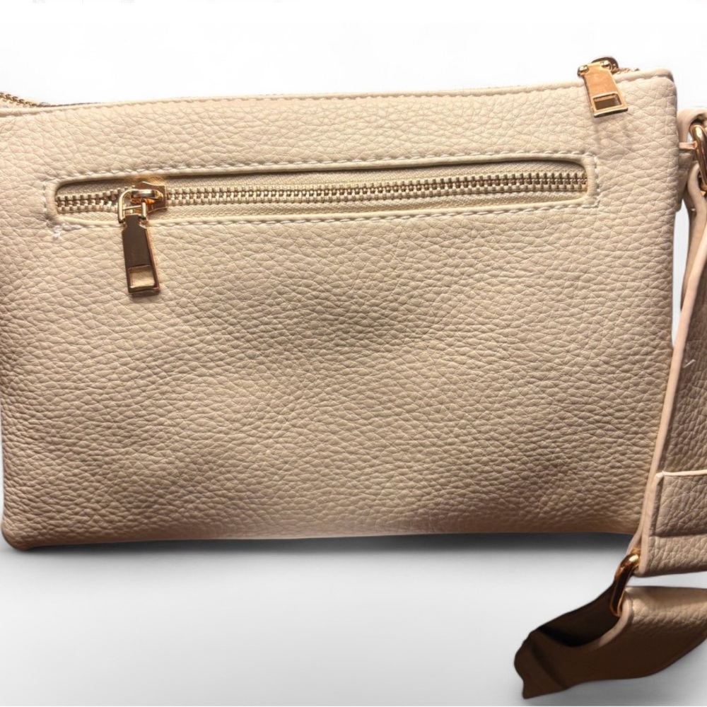Isabelle Multicompartment VeganLeather Crossbody Bag with Zipper Pocket & Tassle - Picture 4 of 10
